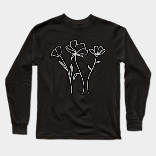 Elegant floral composition hand drawing - Delicate flowers Long Sleeve T-Shirt